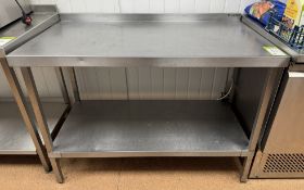 Stainless steel Preparation Table, 1200mm x 650mm x 850mm, with undershelf (location in building: