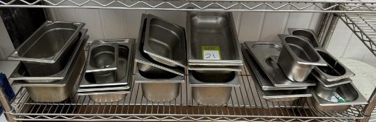 Quantity Ingredient Bins and Bain Marie Bins, to shelf (location in building: first floor)