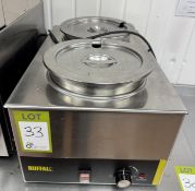 Buffalo stainless steel counter top 2-pan Main Marie, 240volts (location in building: first floor)