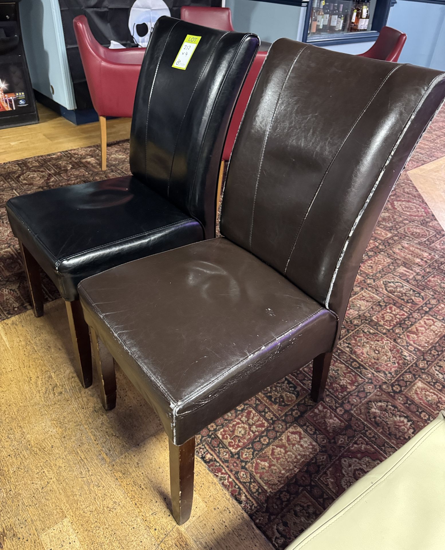 4 leatherette high back Bar/Dining Chairs (location in building: first floor)