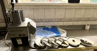 Robot Coupe CL50 Vegetable Processor, 240volts, with various blades, graters, etc (location in
