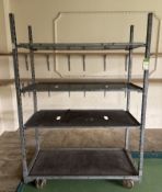 4-shelf mobile Rack, 1350mm x 560mm x 1900mm (location in building: ground floor)