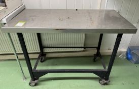 Stainless steel mobile Preparation Table, 1220mm x 610mm x 890mm (location in building: ground