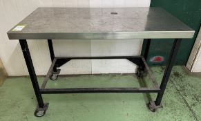 Stainless steel mobile Preparation Table, 1220mm x 610mm x 890mm (location in building: ground