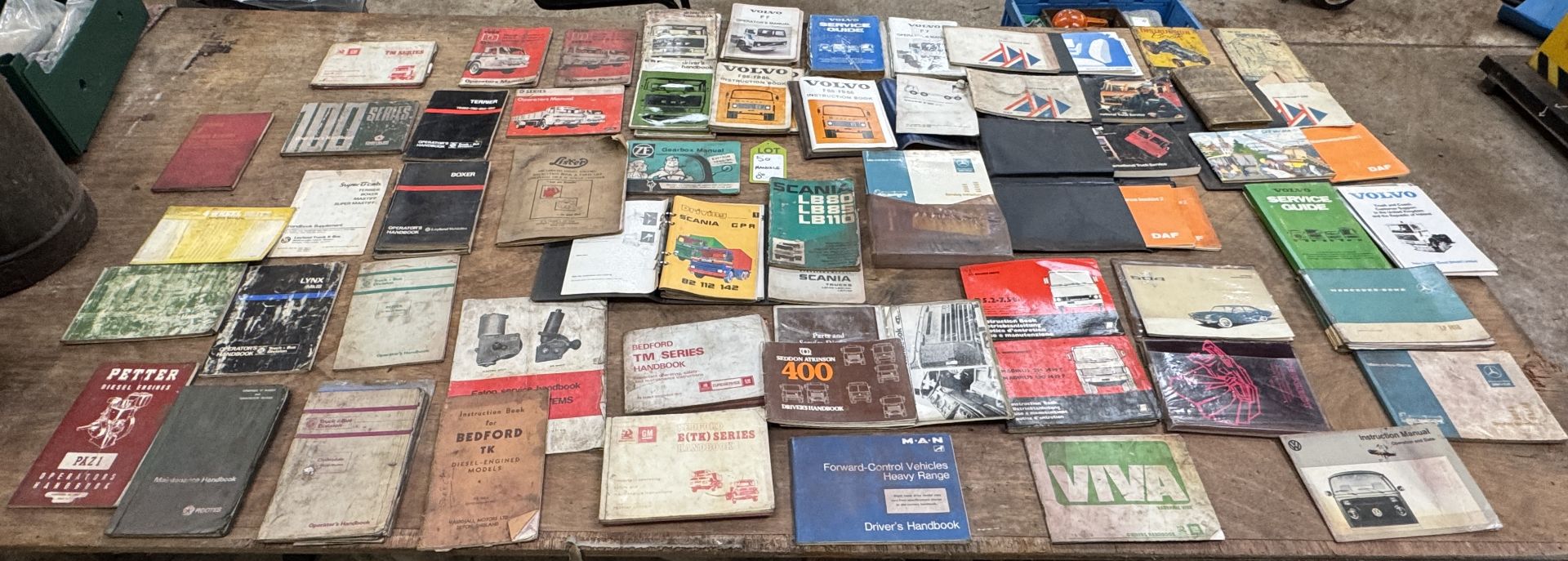 Approx. 60 various vintage and classic Commercial Vehicle, Car, Tractor and Van Manuals