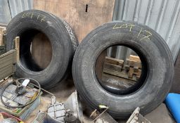 Pair Bridgestone R249 Truck Tyres, 385/65R 22.5