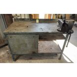 Fabricated Workbench, 1220mm x 610mm x 840mm, with engineers vice