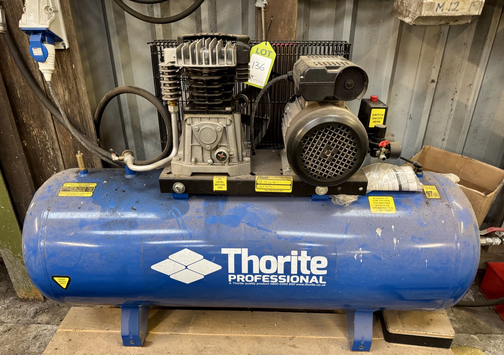 Thorite Engine Thorite TH14150 receiver mounted Workshop Compressor, 240volts, 32amps