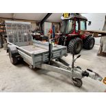 Heritage Trailers single axle Plant Trailer, 1500kg capacity, 2450mm x 1220mm bed size, with drop