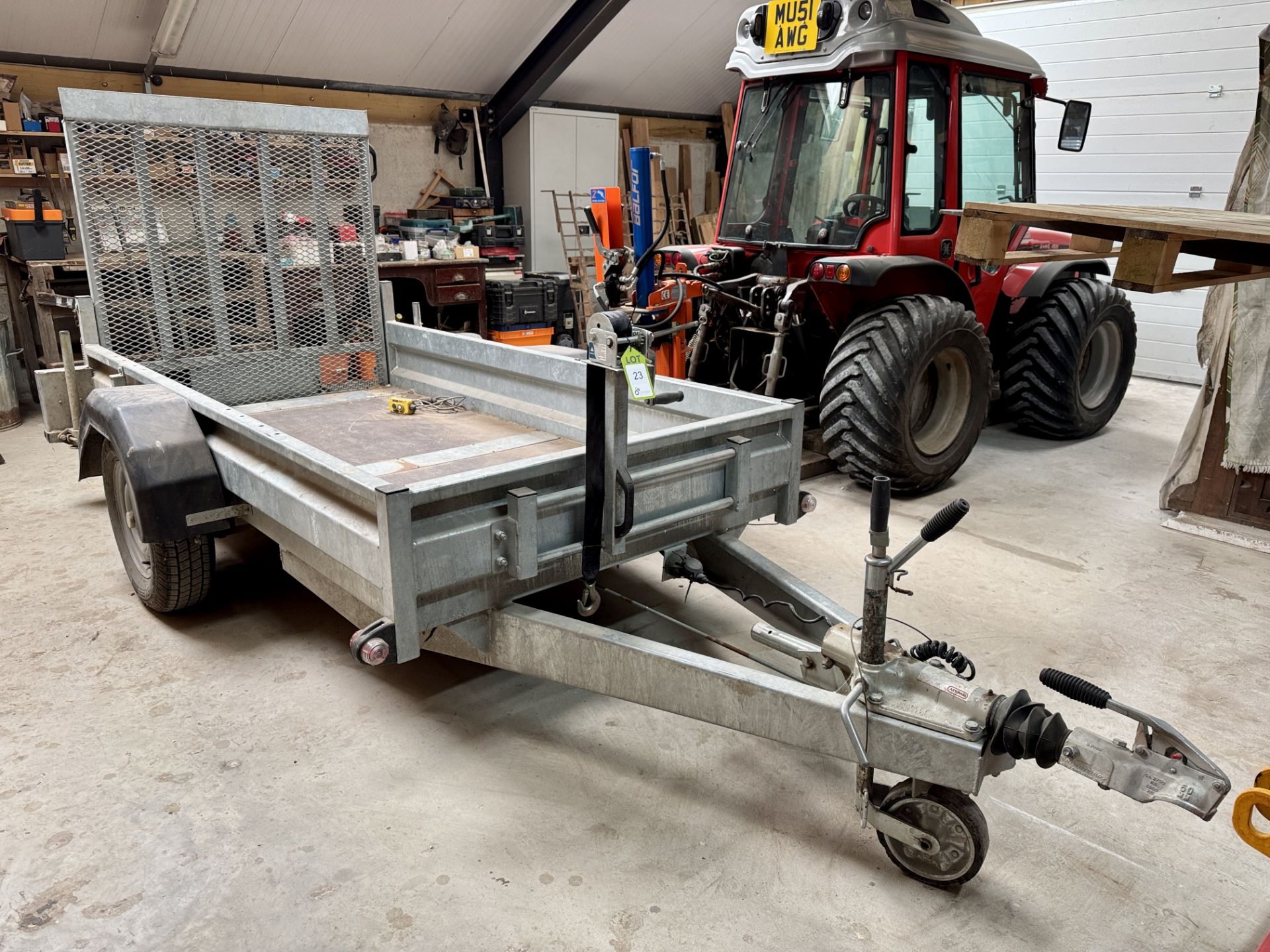 Heritage Trailers single axle Plant Trailer, 1500kg capacity, 2450mm x 1220mm bed size, with drop