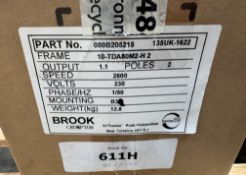Brook Crompton 10TDA80M2H 1.1kw Electric Motor, 2800rpm, 230volts, single phase, boxed and unused (