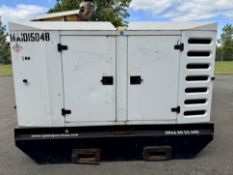 SDMO R110 skid mounted Generator, 110kva prime power, 23477hours, year 2014, Leroy Somer alternator,