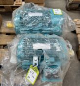 2 Brook Crompton A-DA 132SAC 5.5kw Electric Motors, 2930rpm, unused (Location: Carlisle)