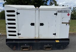 SDMO R90 skid mounted Generator, 90kva prime power / 99kva standby, 37007hours, year 2018, Leroy