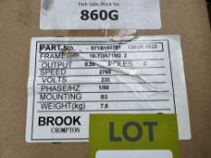 Brook Crompton 10TDA71M2 0.55kw Electric Motor, 2760rpm, 230volts, single phase, boxed and unused (