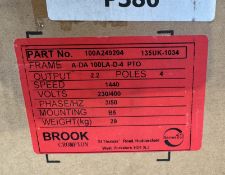 Brook Crompton A-DA 100 LAD 2 2.2kw Electric Motor, 1440rpm (Location: Carlisle)
