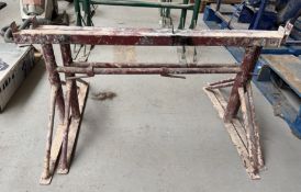 Pair steel adjustable Trestles, 990mm x 470mm min height