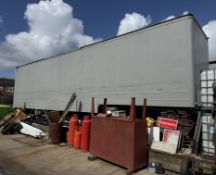 Triaxle step frame Box Trailer, converted to insulated bead storage container, bead not included,