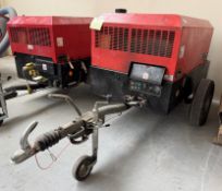 Ingersoll Rand R1074SF-731E single axle mobile Compressor, max working pressure 8.6bar, 3336hours,