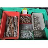 Quantity Nuts, Bolts, Lifting Eye, to tray and quantity stainless steel Bolts, to tray
