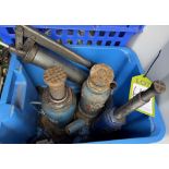 3 Bottle Jacks and Grease Gun, to tray