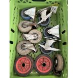Quantity various Trolley Wheels, to tray
