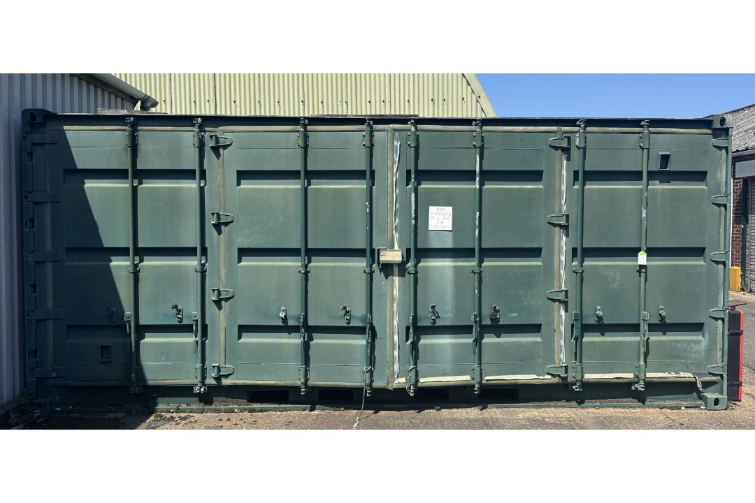 Container Drum Store converted 20ft shipping container, with double folding side doors, personnel - Image 1 of 18