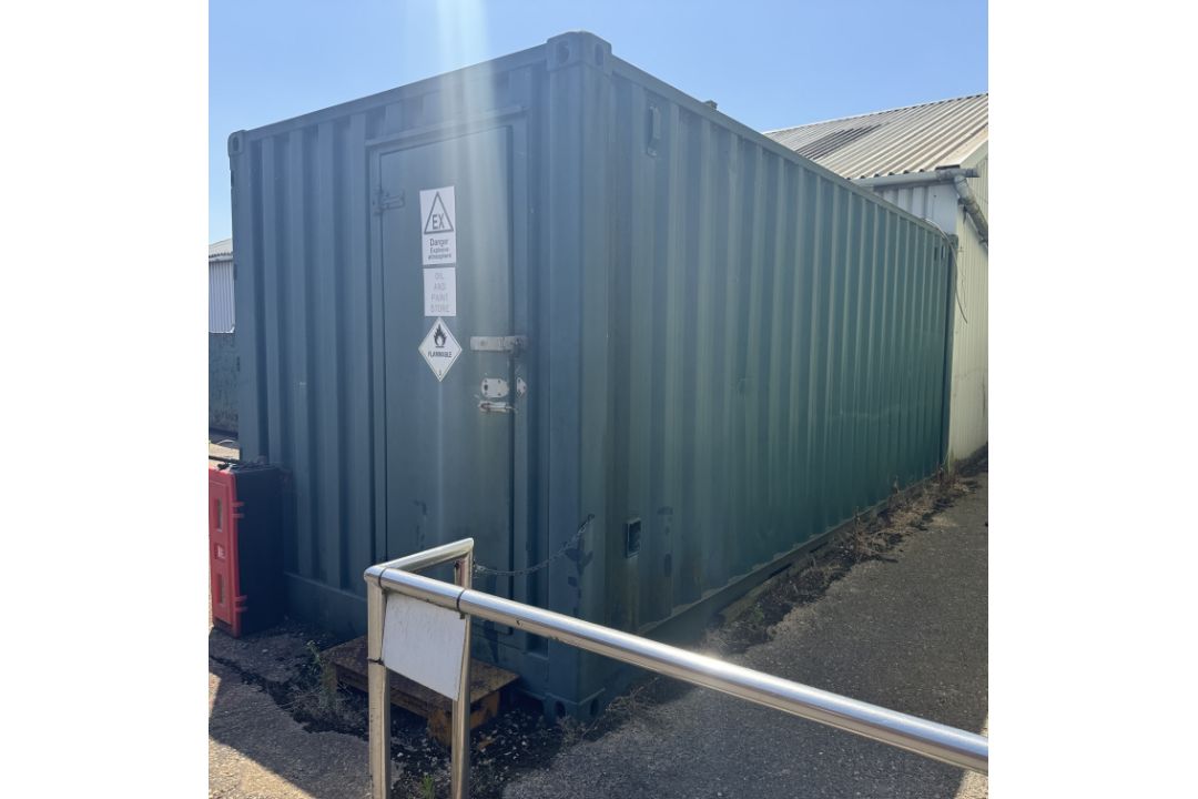 Container Drum Store converted 20ft shipping container, with double folding side doors, personnel - Image 4 of 18