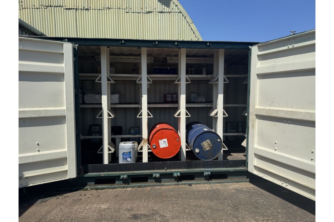 Container Drum Store converted 20ft shipping container, with double folding side doors, personnel - Image 5 of 18