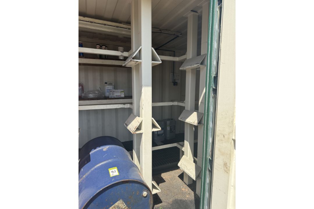 Container Drum Store converted 20ft shipping container, with double folding side doors, personnel - Image 7 of 18