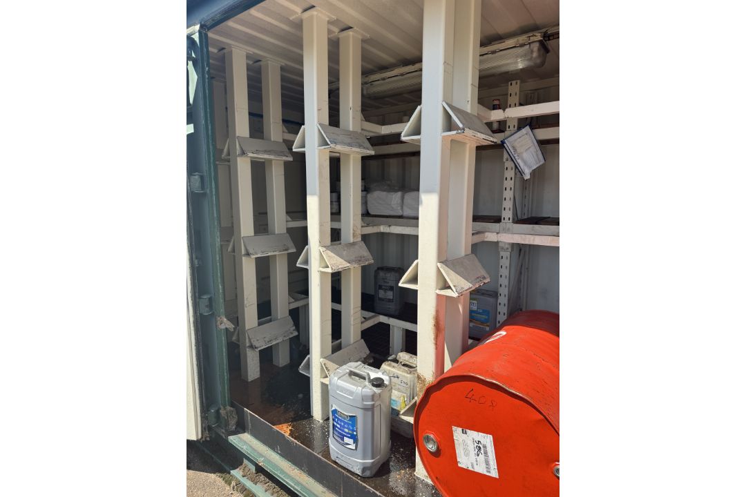 Container Drum Store converted 20ft shipping container, with double folding side doors, personnel - Image 6 of 18