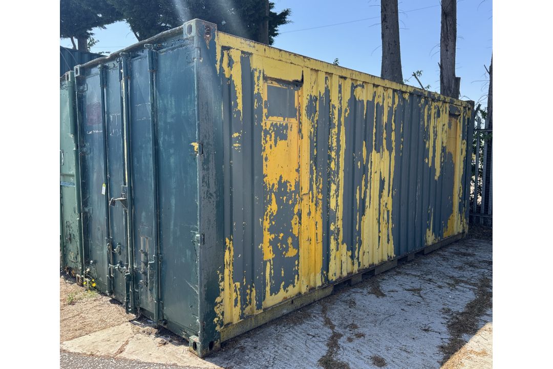 20ft Shipping Container, with racking, cabinets and contents - Image 1 of 4