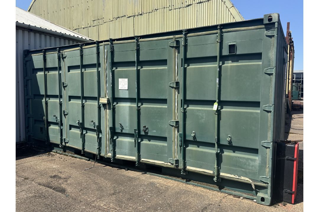 Container Drum Store converted 20ft shipping container, with double folding side doors, personnel - Image 2 of 18