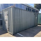 20ft Shipping Container converted to workshop and site office, workshop 3250mm x 2340mm internal,