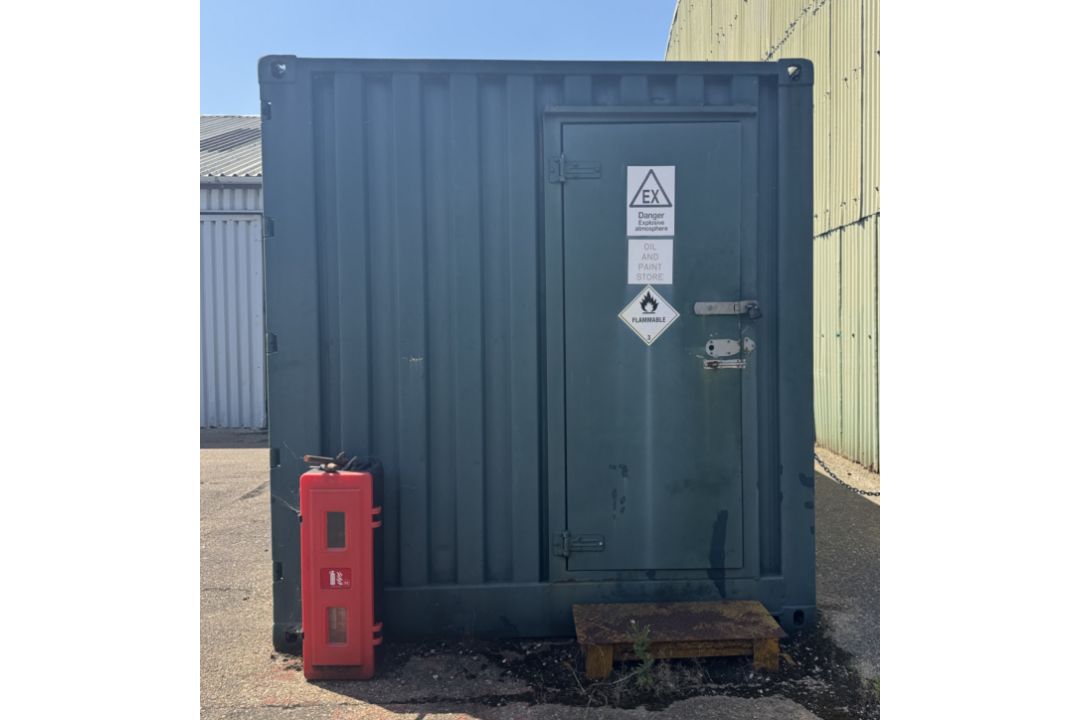 Container Drum Store converted 20ft shipping container, with double folding side doors, personnel - Image 3 of 18