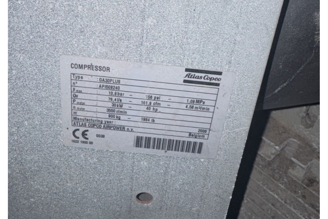 Containerised Site Compressor comprising Atlas Copco GA30+ packaged air compressor, 10.8bar, - Image 4 of 32