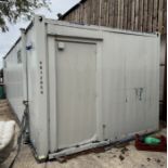 40ft Jackleg Cabin/Container, used for changing/drying room (please note the buyer is responsible