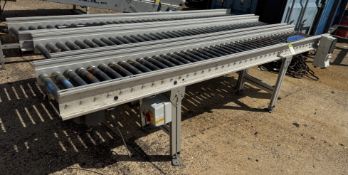 Powered 3-section Roller Conveyor, 9400mm x 400mm x 750mm (please note this lot is subject to a lift