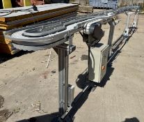 Flexlink continuous Flexi Conveyor, 85mm belt width, 7800mm length, 130mm height, 240volts (please