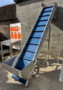 Conveyor Lines stainless steel mobile Incline Feed Conveyor, 500mm belt width, 3300mm belt length,