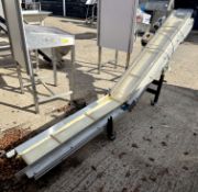 Schuma Pro-WA 1250/1600/300/S20 adjustable Inclined Feed Conveyor, 200mm belt width, 1300mm flat