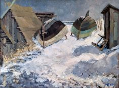Franz, Theo (1905 Augsburg - 1993 Zempin) "Fischerhütte in Zempin"
