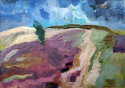 Hempel, Mechthild (1925 Frauendorf bei Stettin – 2012 Greifswald) „Hiddensee – Heidelandschaft“