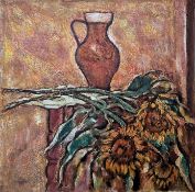 Hakenbeck, Harald (1926 Stettin, lebt in Berlin) „Stilleben mit Sonnenblumen und Krug“