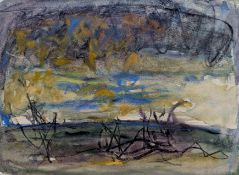 Leifer, Horst (1939 Altreichenau - 2002 Sanz) „Vorpommersche Landschaft bei Sanz“