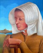 Lattner, Konrad Adolf (1896 Anklam - 1979 Göttingen) "Landfrau mit weißer Haube"