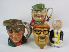 Four toby jugs by Beswick, Royal Doulton, Carlton Ware and Sandland. Mixed collection of character