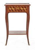 Louis XVI side table Rosewood and violet veneer marquetry on cherry. Ateliers Allot is a prestigious