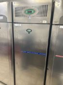 Foster EPROG 600H stainless steel single door upright fridge Note this lot has a lift out charge see