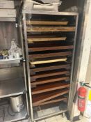 Stainless steel mobile rack 67cm x 87cm x 170cm Note this lot has a lift out charge see charges in